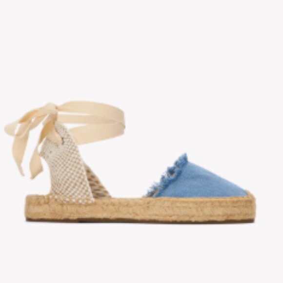 NEW SOLUDOS The Lauren Lace Up Espadrille Flats 257 3M2T - Picture 1 of 3